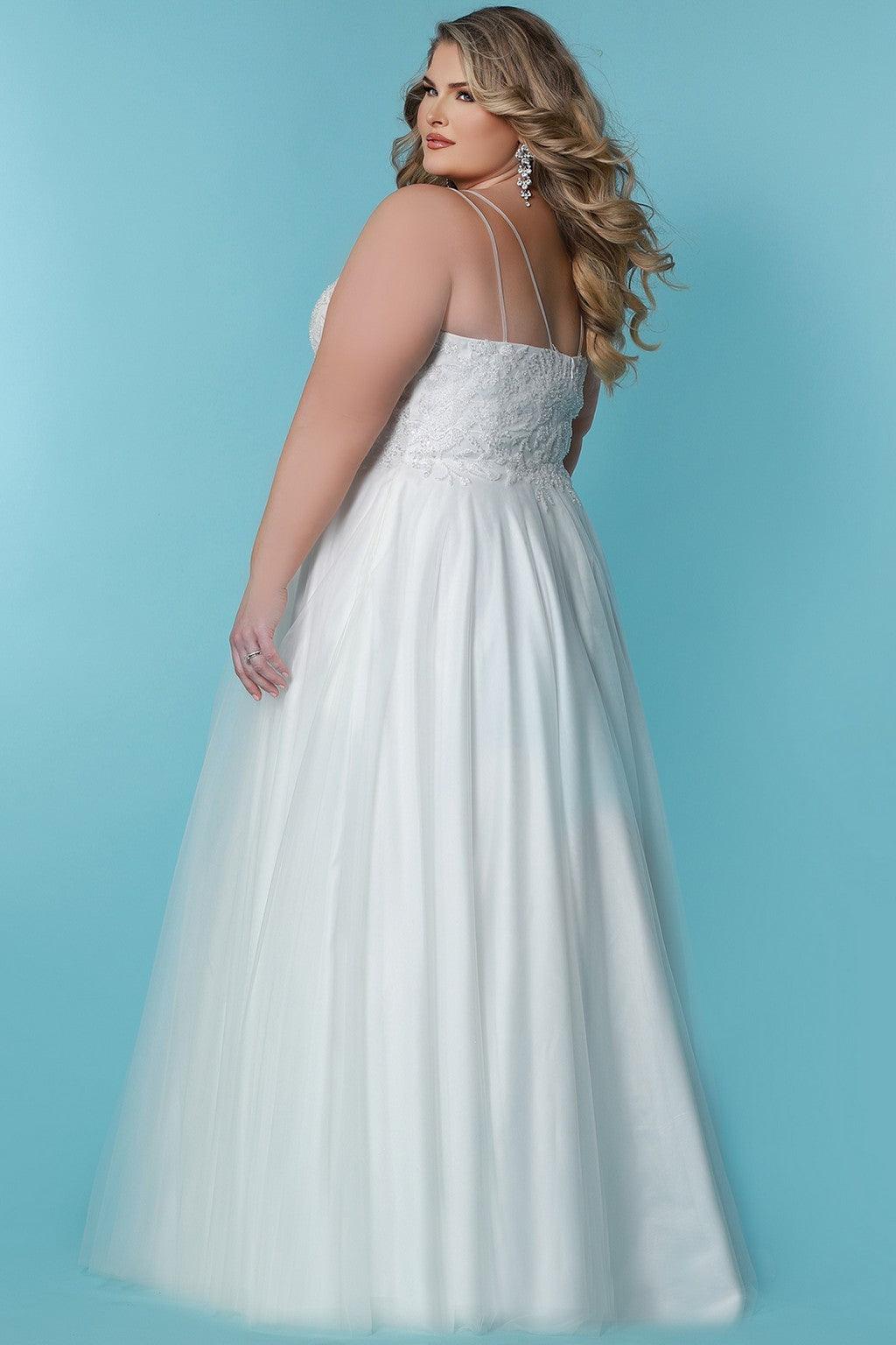 Sydneys Closet SC5283 Long Bridal Glitter Wedding Dress