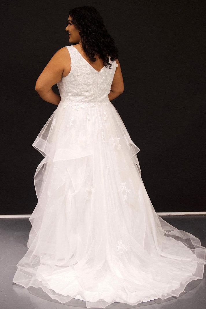 Ivory Sydneys Closet SC5285 Bridal Long Sleeveless Wedding Dress for $772.99 – The Dress Outlet
