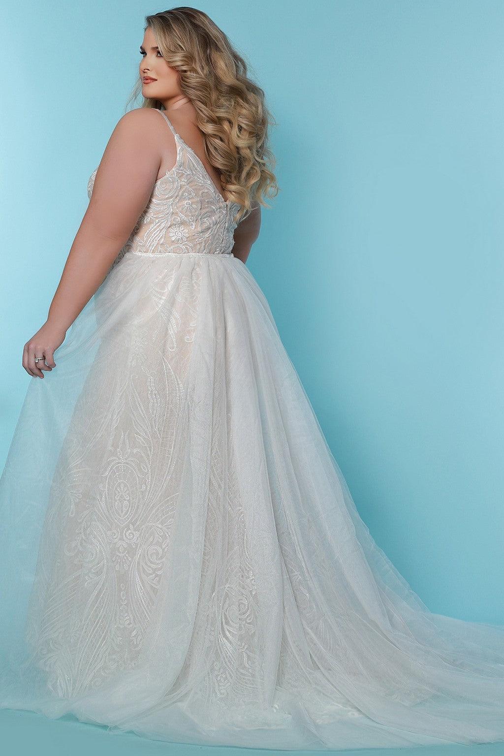 Sydneys Closet SC5287 Long Fitted Lace Wedding Dress