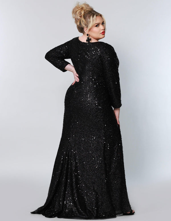 Onyx Sydneys Closet SC7320 Long Sleeve Plus Size Formal Dress for $359. ...