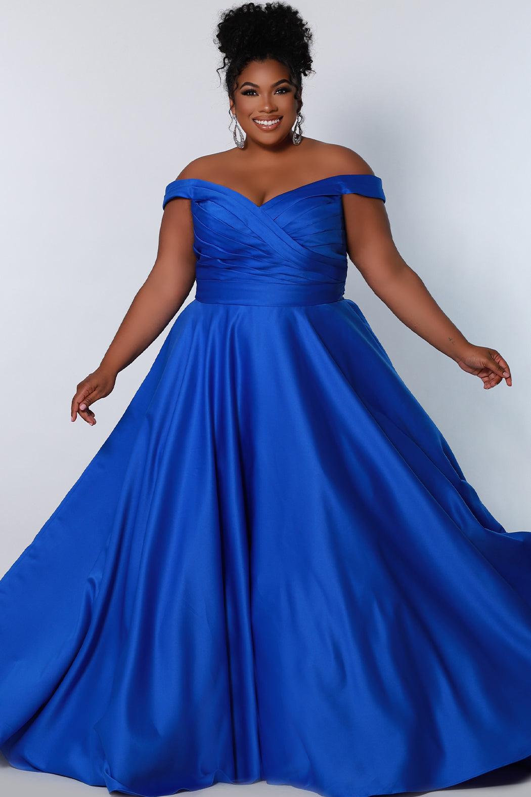 Sydneys Closet SC7321 Long Off Shoulder Plus Size Prom Dress