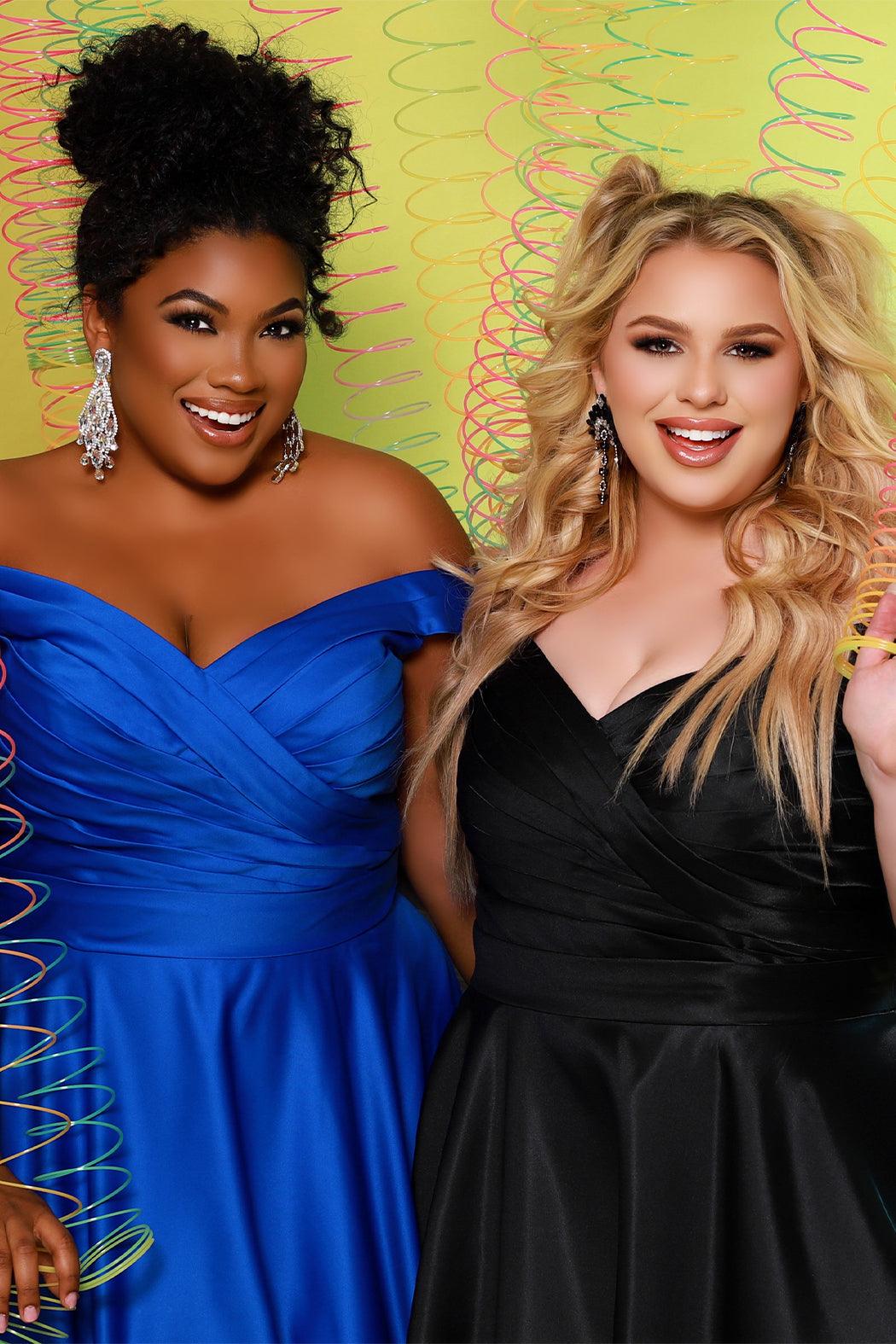 Sydneys Closet SC7321 Long Off Shoulder Plus Size Prom Dress