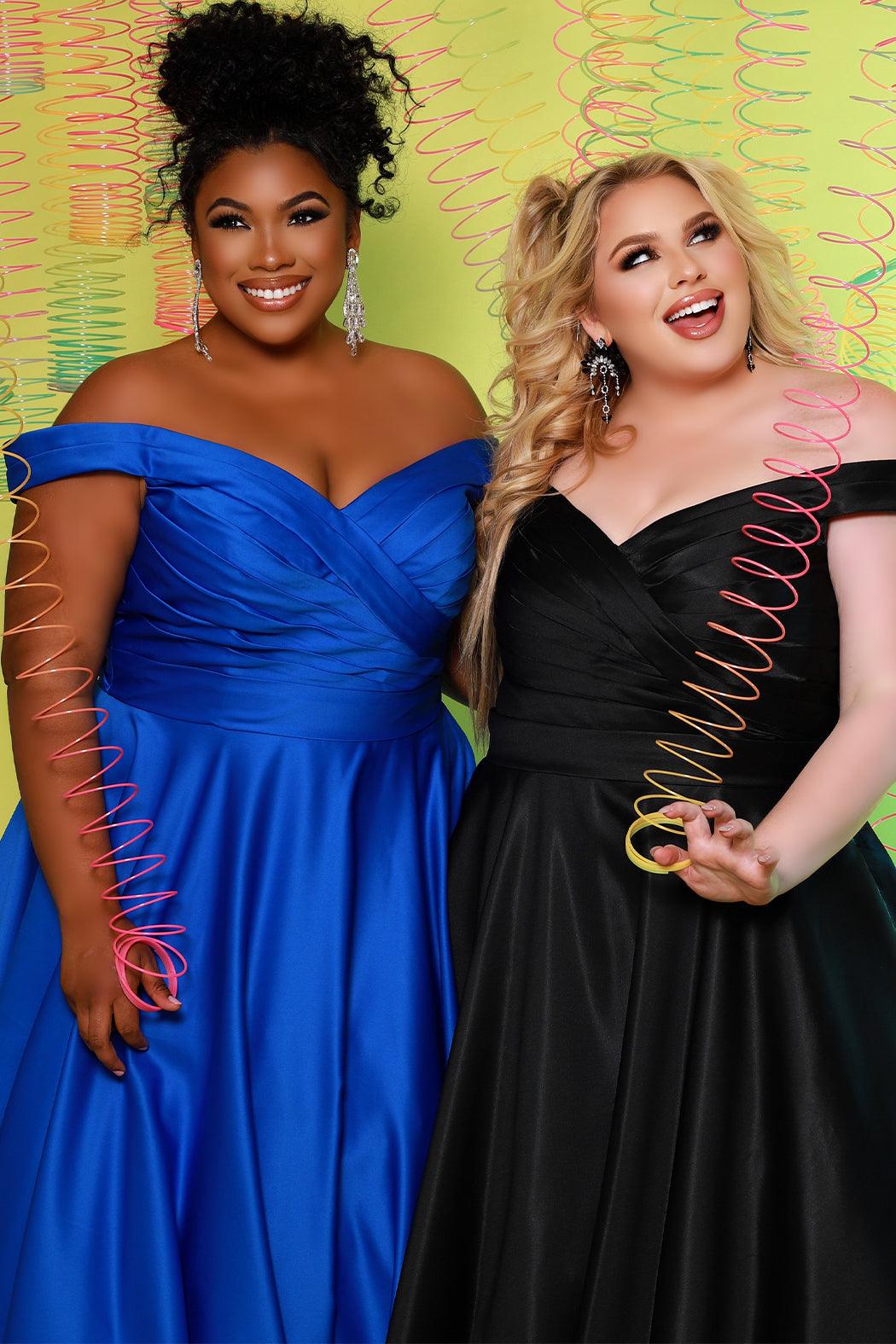 Sydneys Closet SC7321 Long Off Shoulder Plus Size Prom Dress