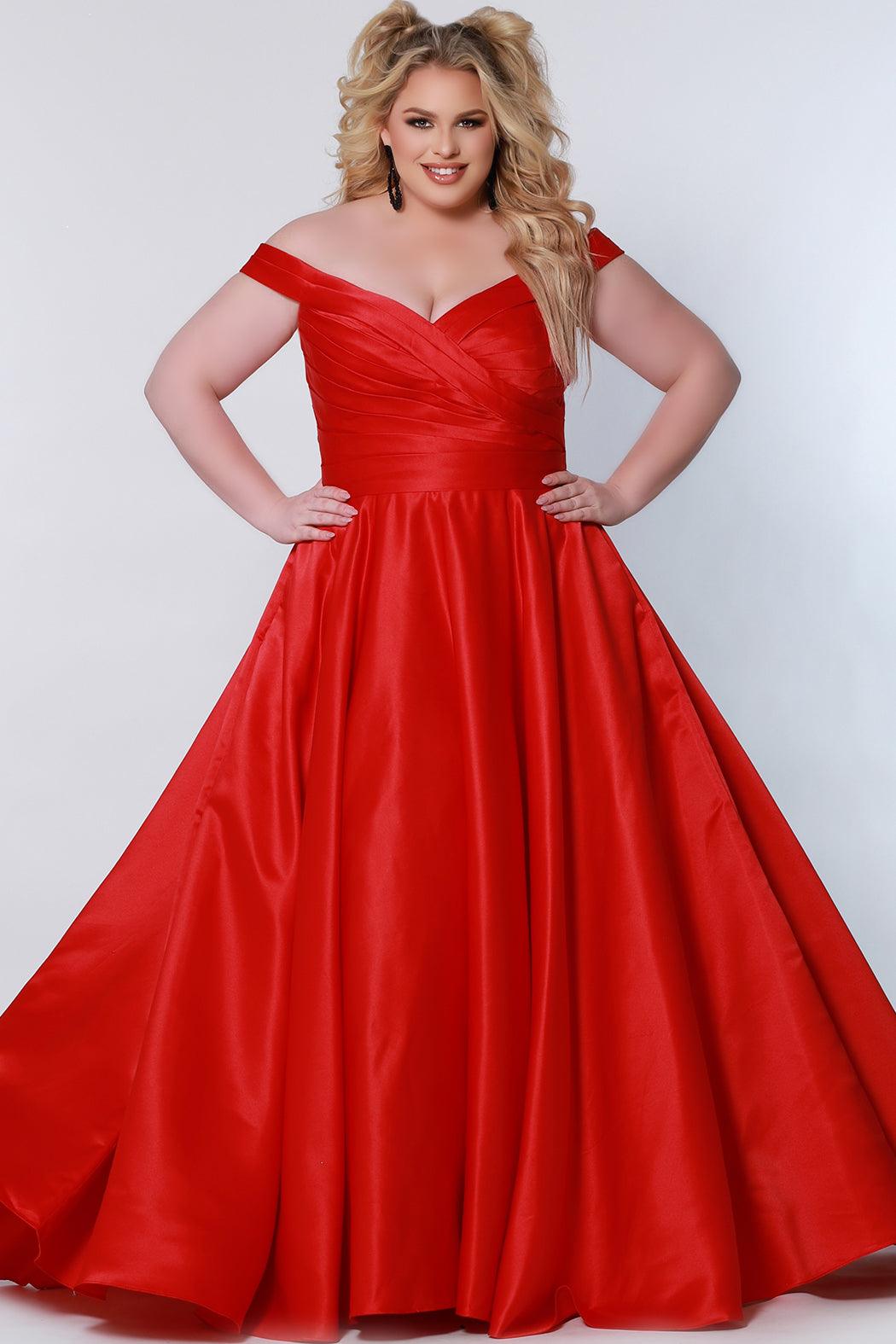 Sydneys Closet SC7321 Long Off Shoulder Plus Size Prom Dress