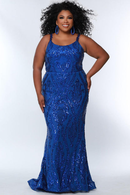  Long Plus Size Fitted Prom Formal Gown Royal