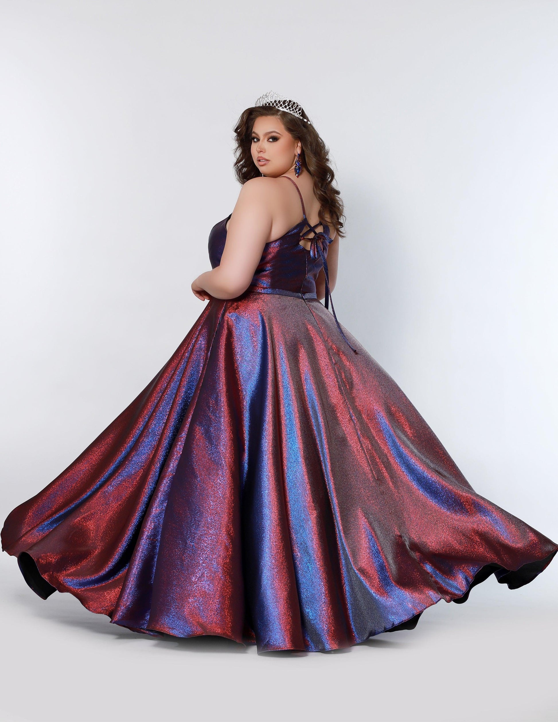 Sydneys Closet SC7334 Plus Size Halter Prom Long Ball Gown