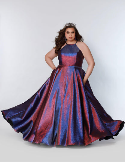  Plus Size Halter Prom Long Ball Gown Prism