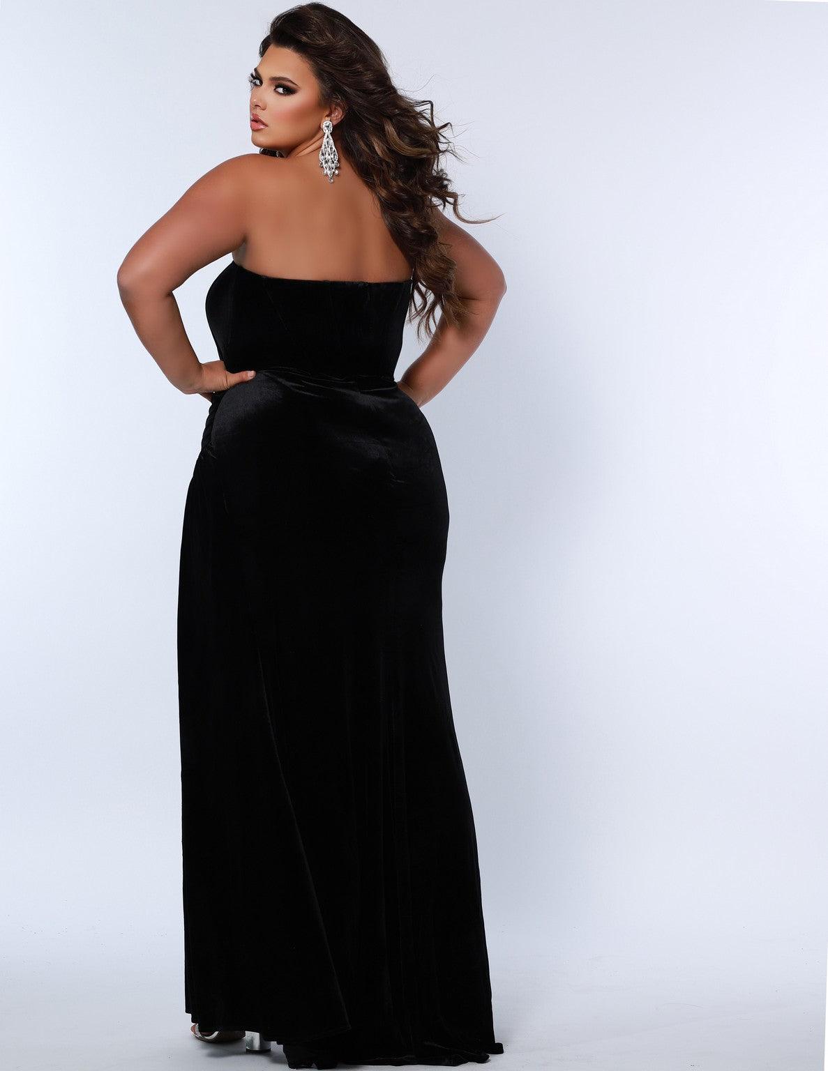 Sydneys Closet SC7342 Plus Size Long Strapless Prom Dress