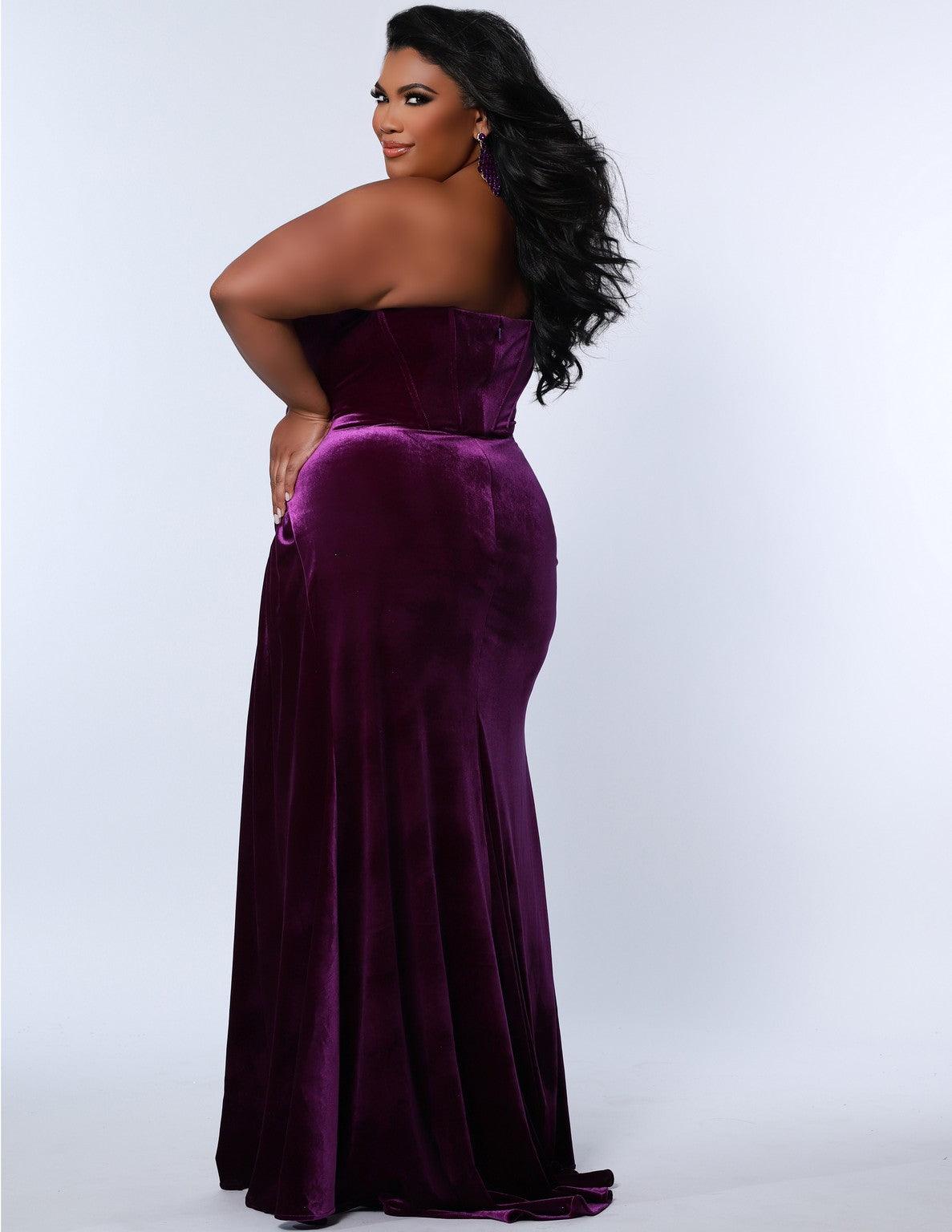 Sydneys Closet SC7342 Plus Size Long Strapless Prom Dress