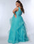 Plus Size Dresses Plus Size Long Sleeveless Prom Ball Gown Bluejay