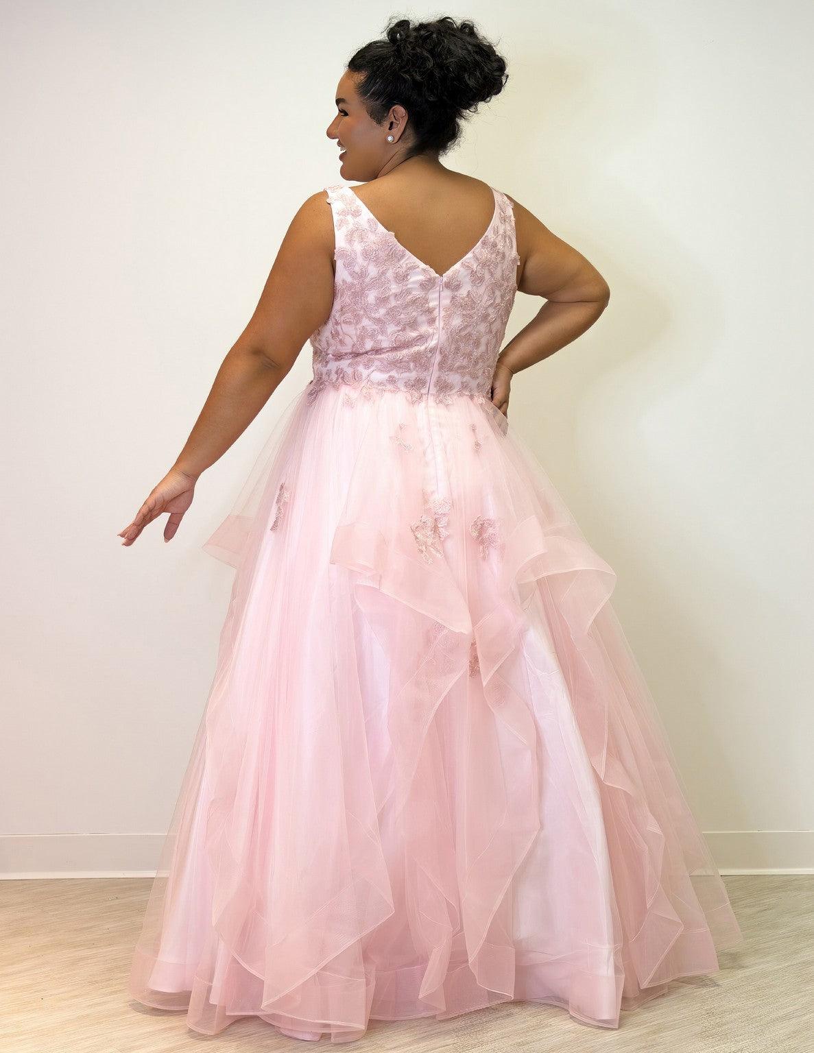 Sydneys Closet SC7347 Plus Size Long Sleeveless Prom Ball Gown