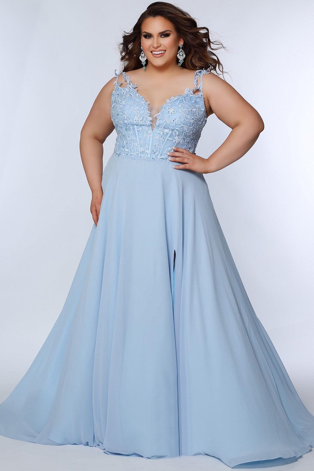 Sydneys Closet SC7351 Long Plus Size Formal Chiffon Prom Dress