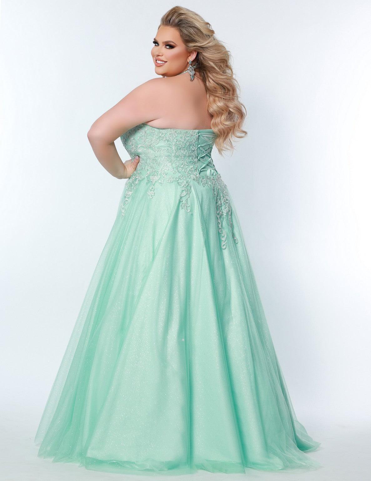 Sydneys Closet SC7352 Plus Size Long Halter Prom Dress