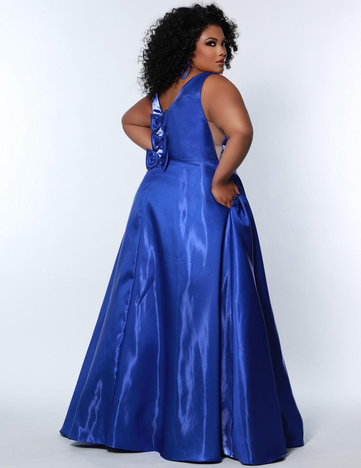 Sydneys Closet SC7356 Plus Size Long Sleeveless Prom Gown