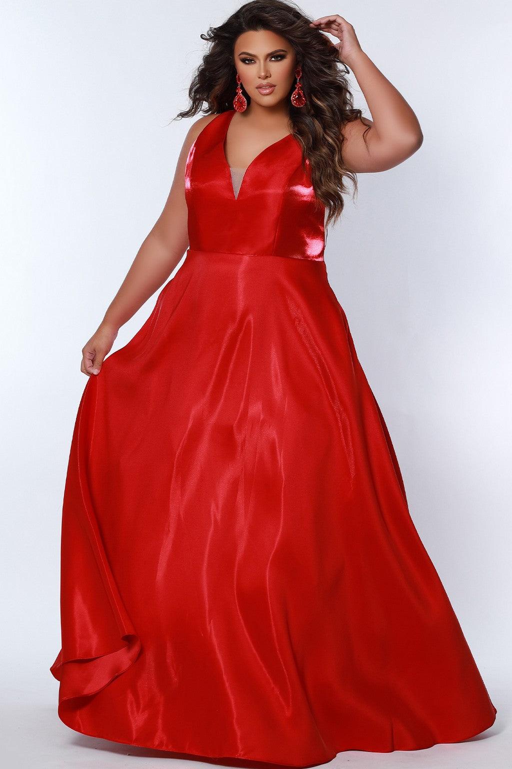 Sydneys Closet SC7356 Plus Size Long Sleeveless Prom Gown