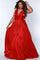 Plus Size Dresses Plus Size Long Sleeveless Prom Gown Ruby
