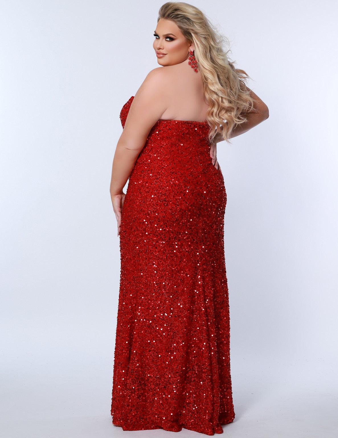 Sydneys Closet SC7361 Plus Size Long Strapless Prom Dress