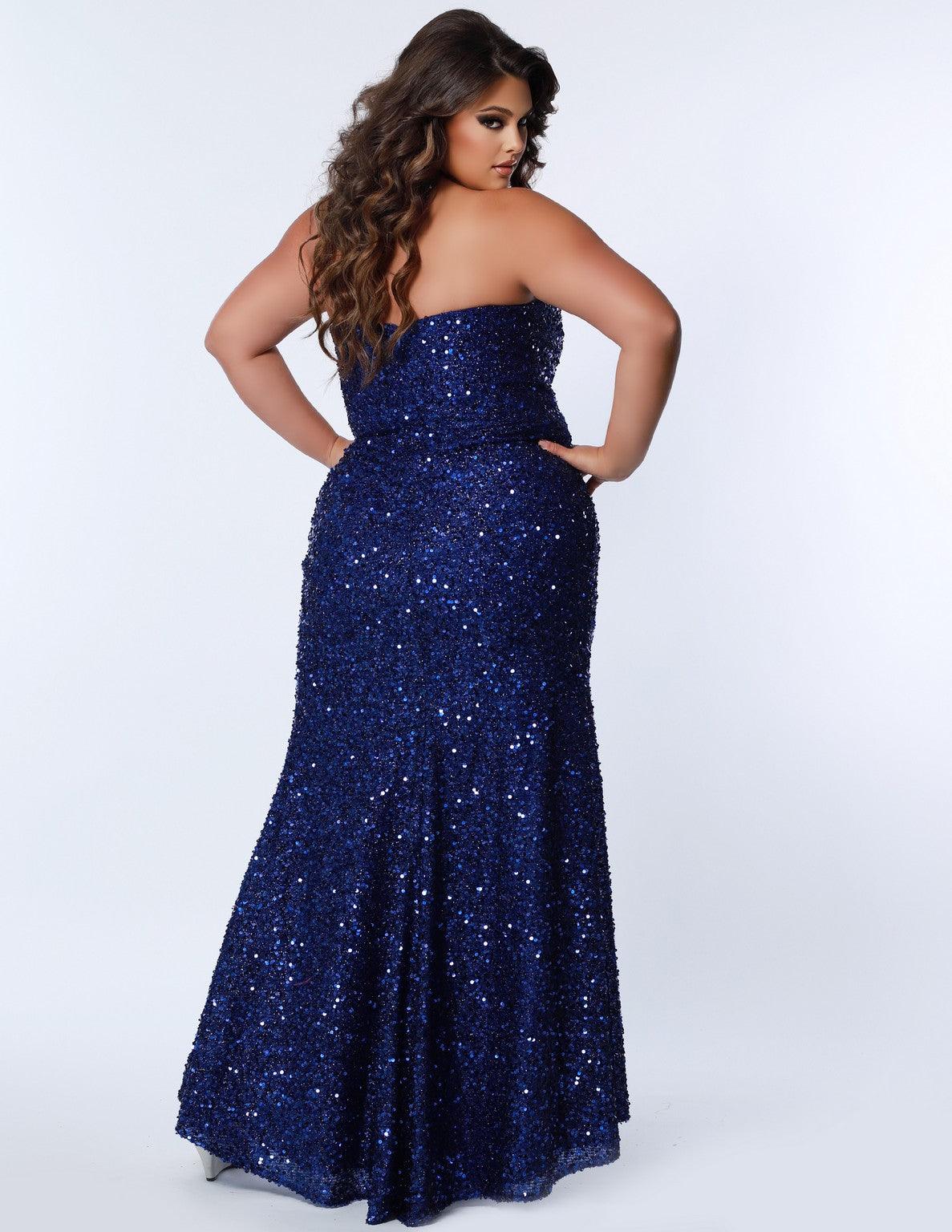 Sydneys Closet SC7361 Plus Size Long Strapless Prom Dress