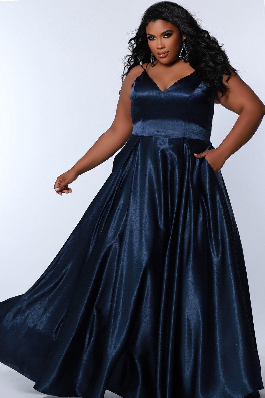 Plus Size Dresses Long Plus Size Prom Dress Navy