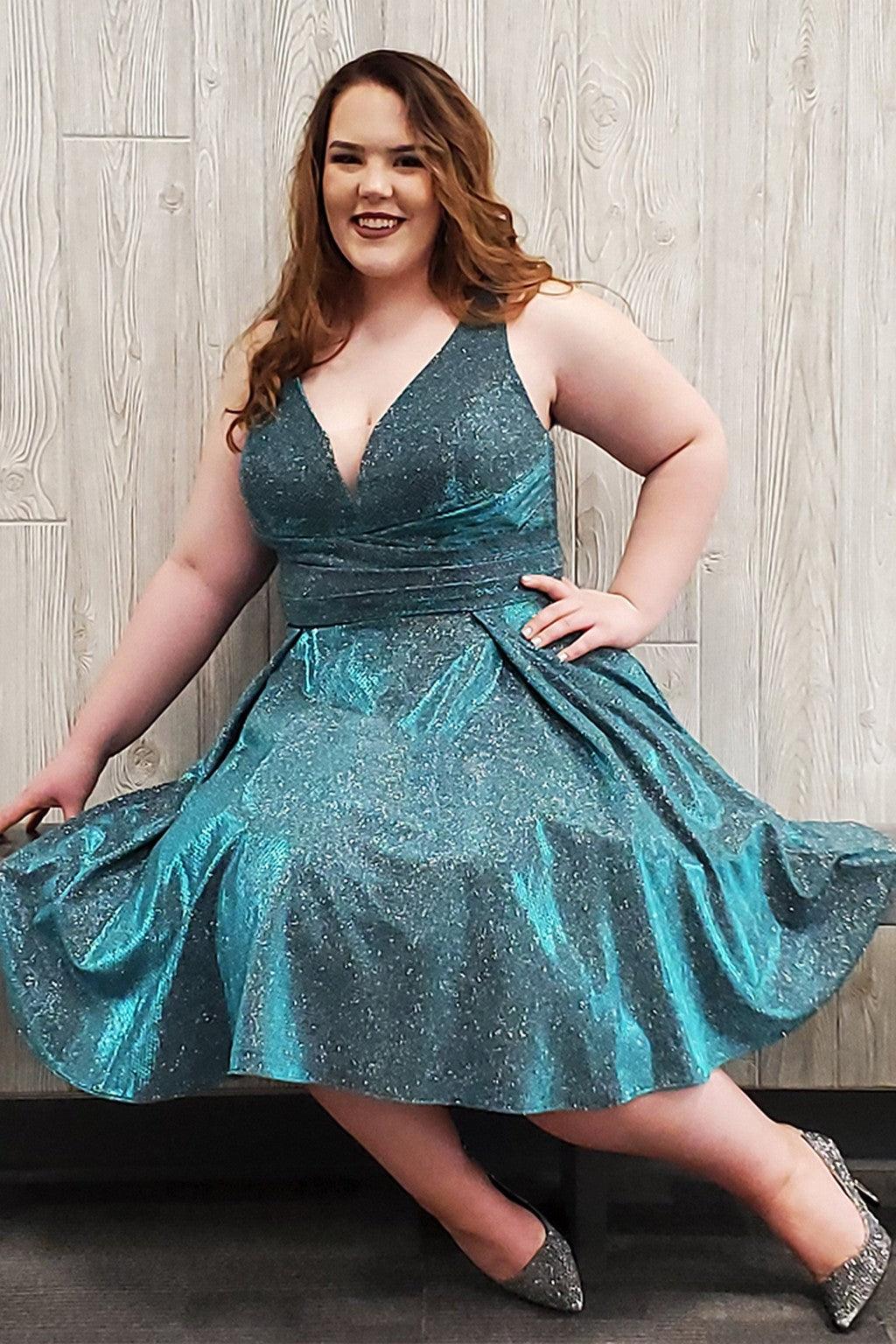 Sydneys Closet SC8108 Plus Size Short Homecoming Dress