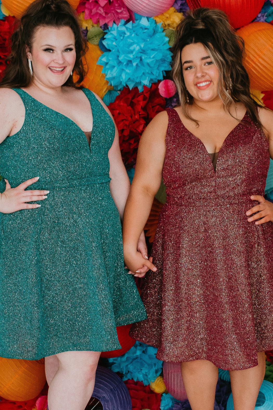  Short Sleeveless Plus Size Homecoming Prom Dress Garnet