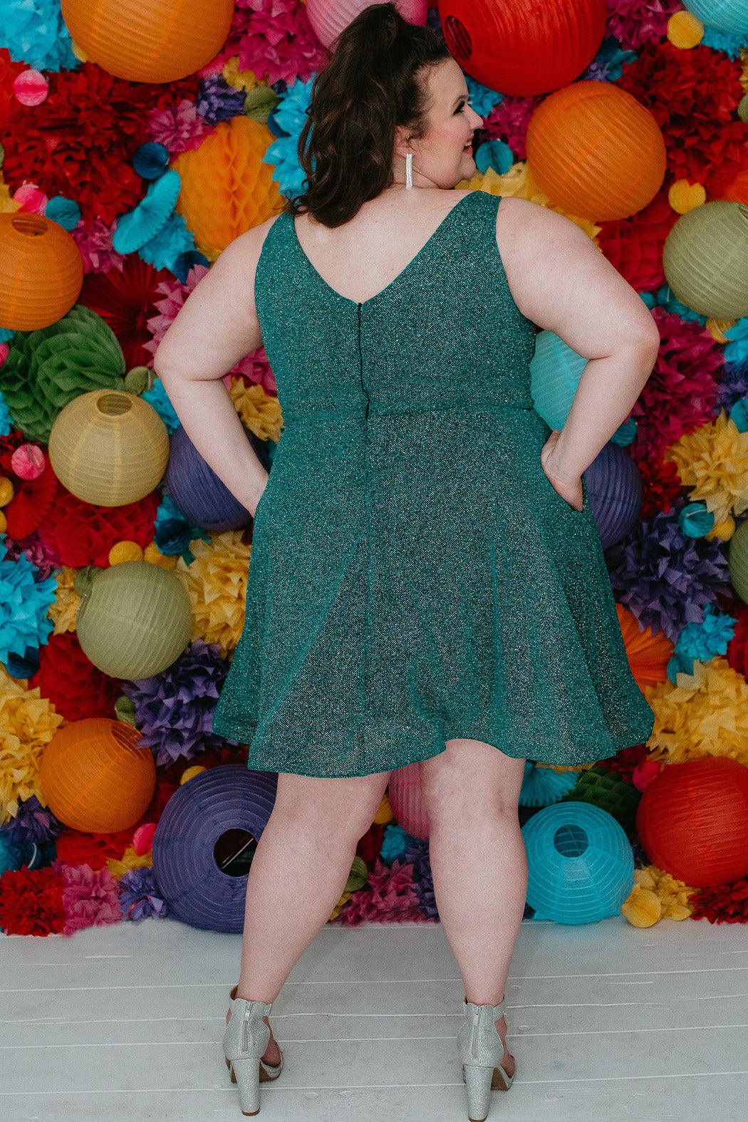  Short Sleeveless Plus Size Homecoming Prom Dress Jade