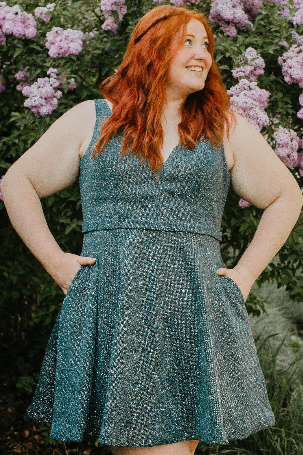  Short Sleeveless Plus Size Homecoming Prom Dress Jade