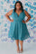  Short Sleeveless Plus Size Homecoming Prom Dress Turq
