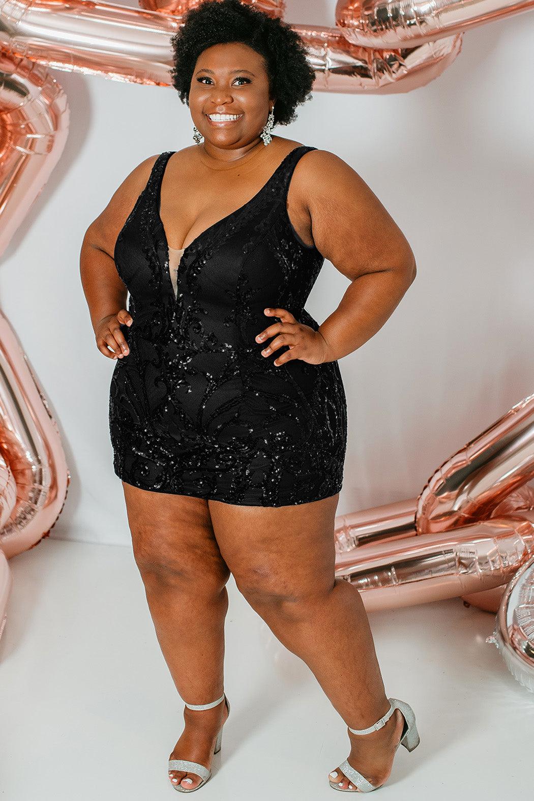 Sydneys Closet SC8121 Plus Size Short Homecoming Dress