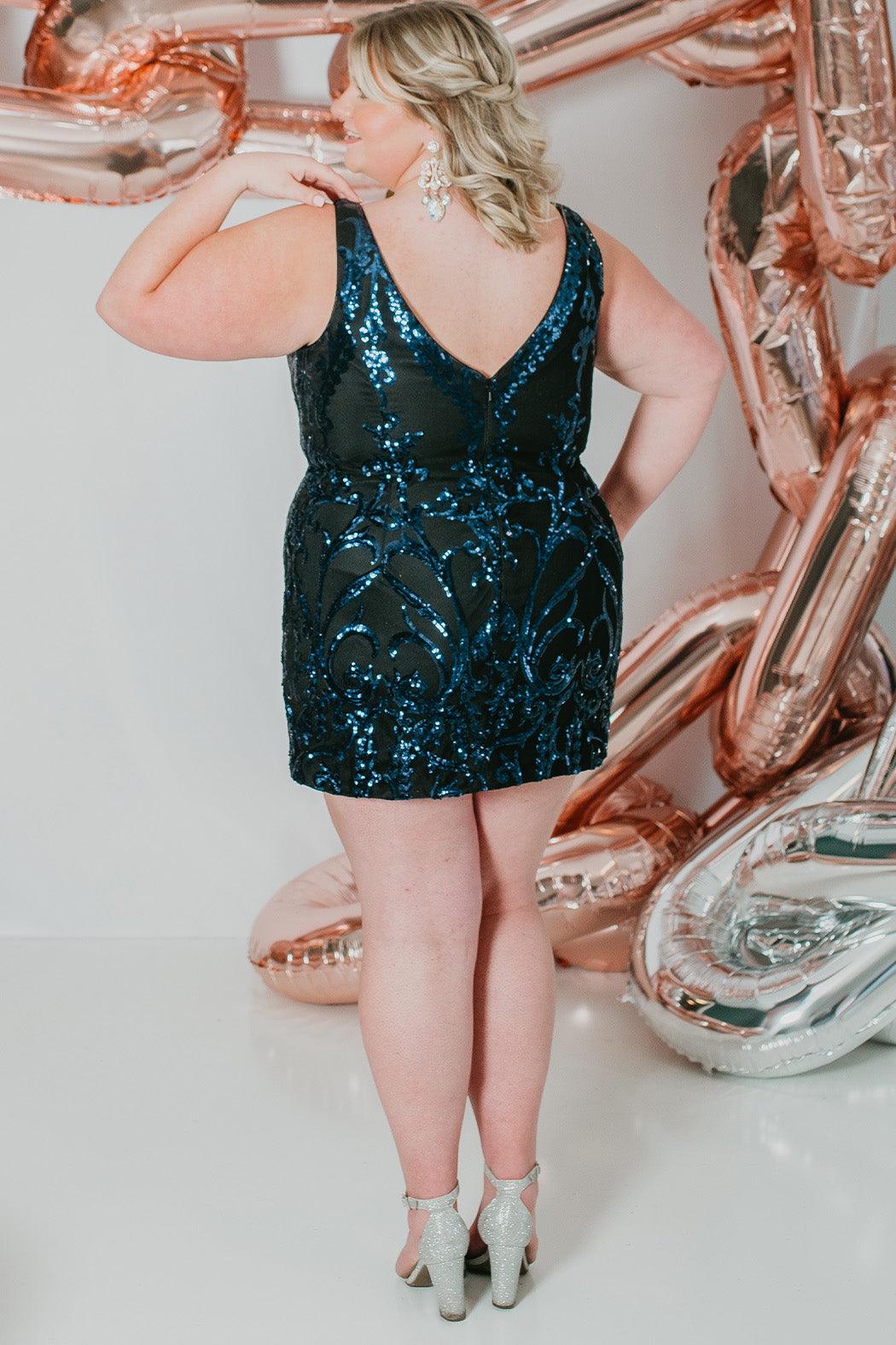 Sydneys Closet SC8121 Plus Size Short Homecoming Dress