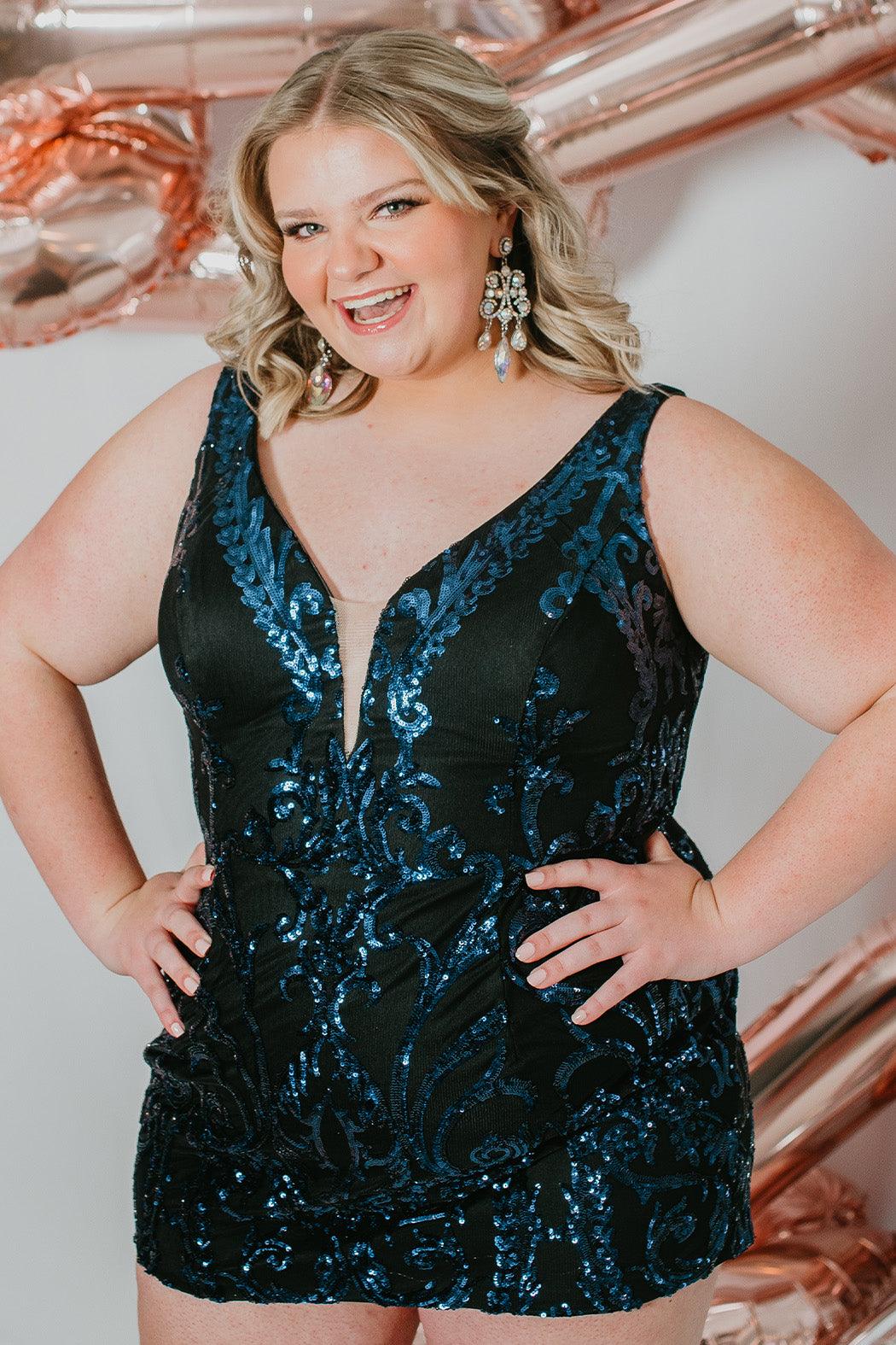Sydneys Closet SC8121 Plus Size Short Homecoming Dress