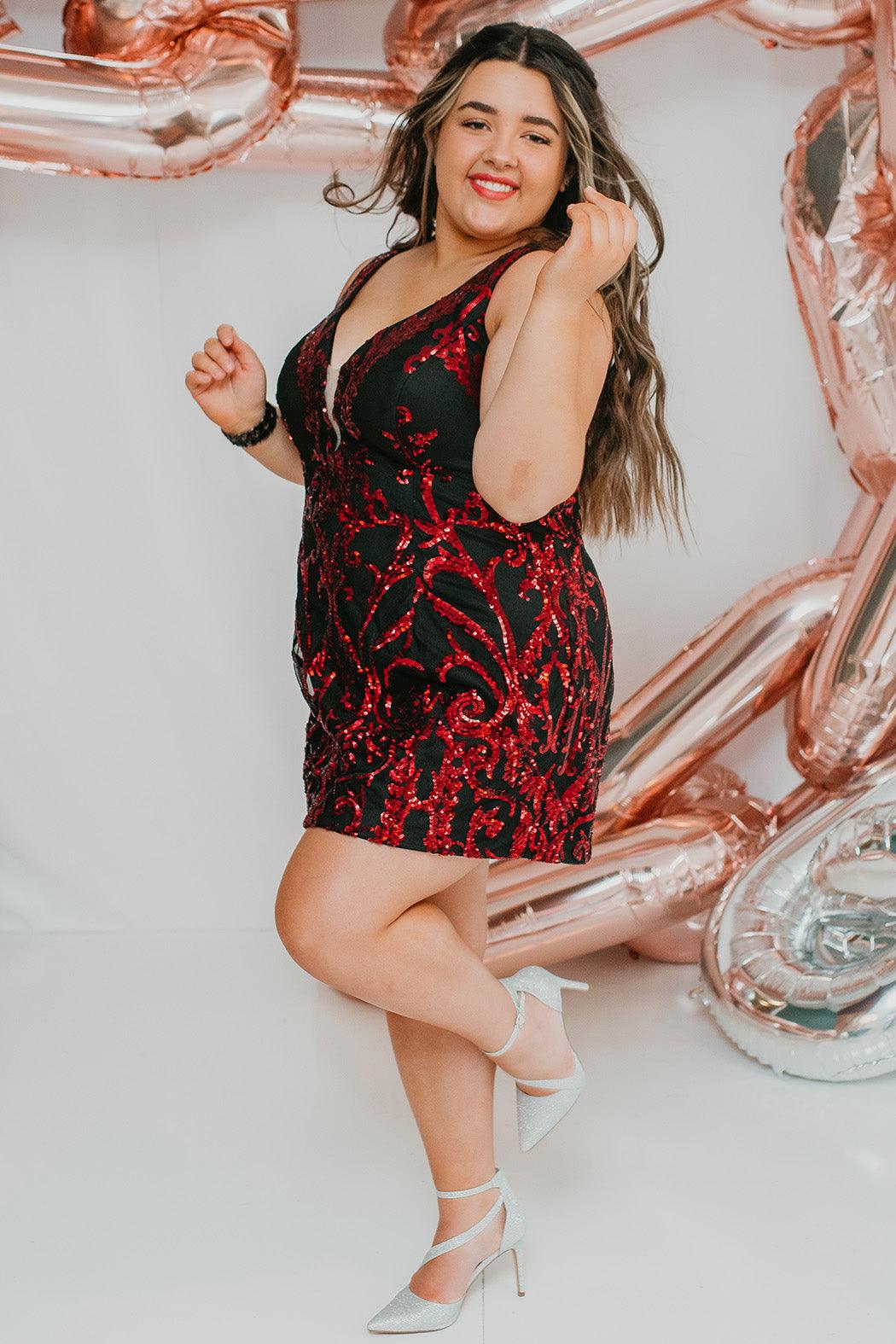 Sydneys Closet SC8121 Plus Size Short Homecoming Dress