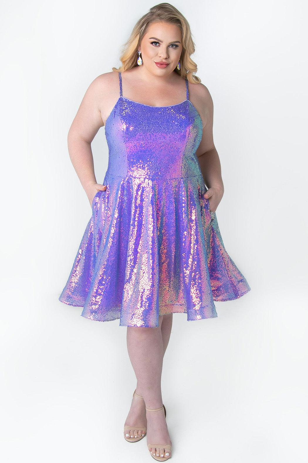 Homecoming Short Plus Size Dress Polar Purple