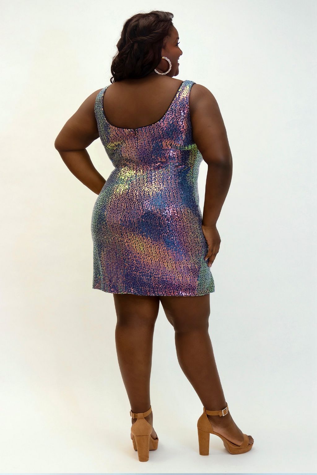 Sydneys Closet SC8127 Plus Size Short Sleeveless Homecoming Dress