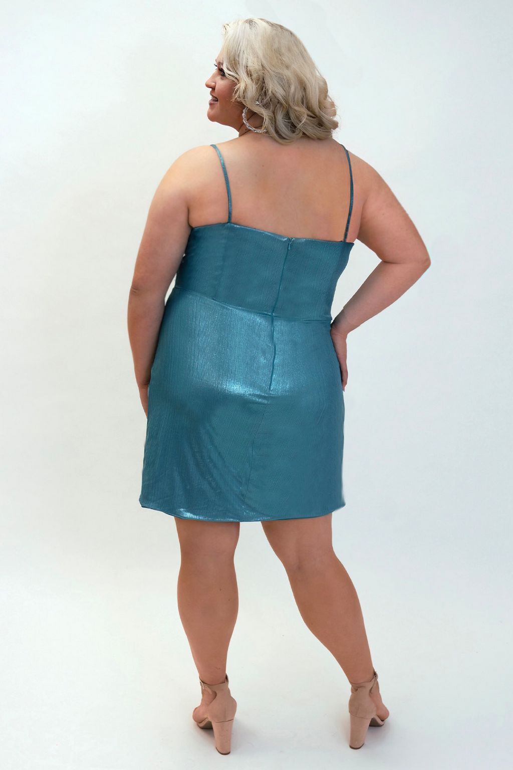 Plus Size Dresses Short Plus Size Spaghetti Strap Homecoming Dress Blue Lagoon
