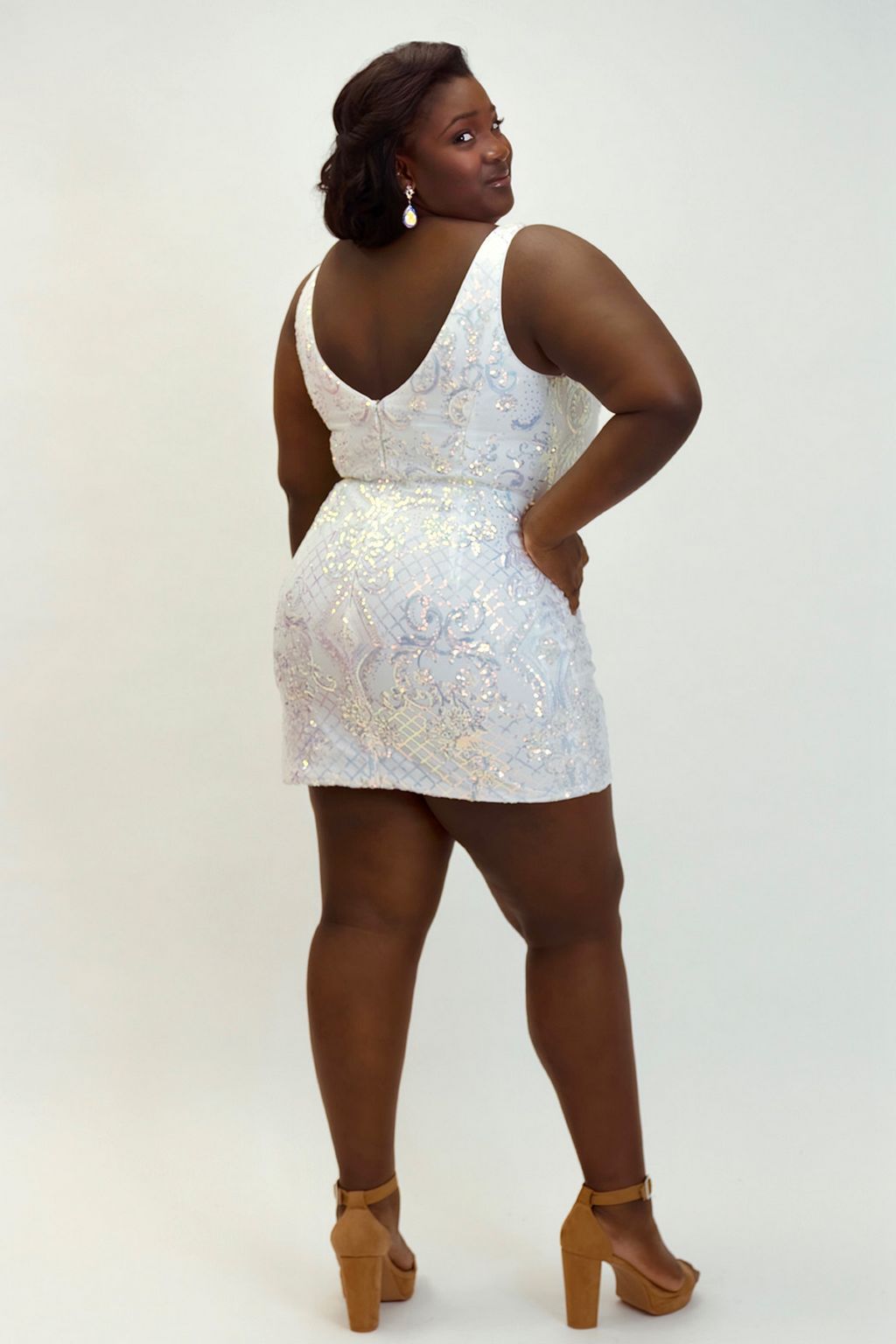 Sydneys Closet SC8131 Homecoming Short Sleeveless Plus Size Dress