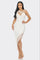 Cocktail Dresses One Shoulder Bandage Tilt Chest High Low Dress  White