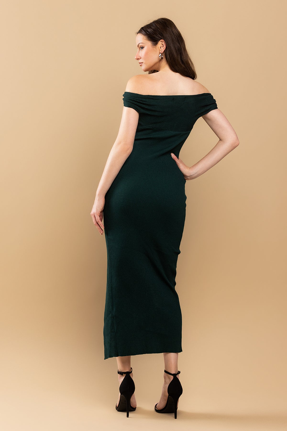 Perfee Slit Printed Off-Shoulder Dress main image 0