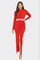 Formal Dresses Fitted Slit Long Sleeve Cutout Dress Red