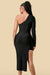 Cocktail Dresses One Shoulder Cut Out Midi Dress Black
