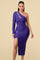 Cocktail Dresses One Shoulder Cut Out Midi Dress Purple