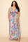 Formal Dresses Long Plus Size Floral Print Maxi Dress Blue Combo
