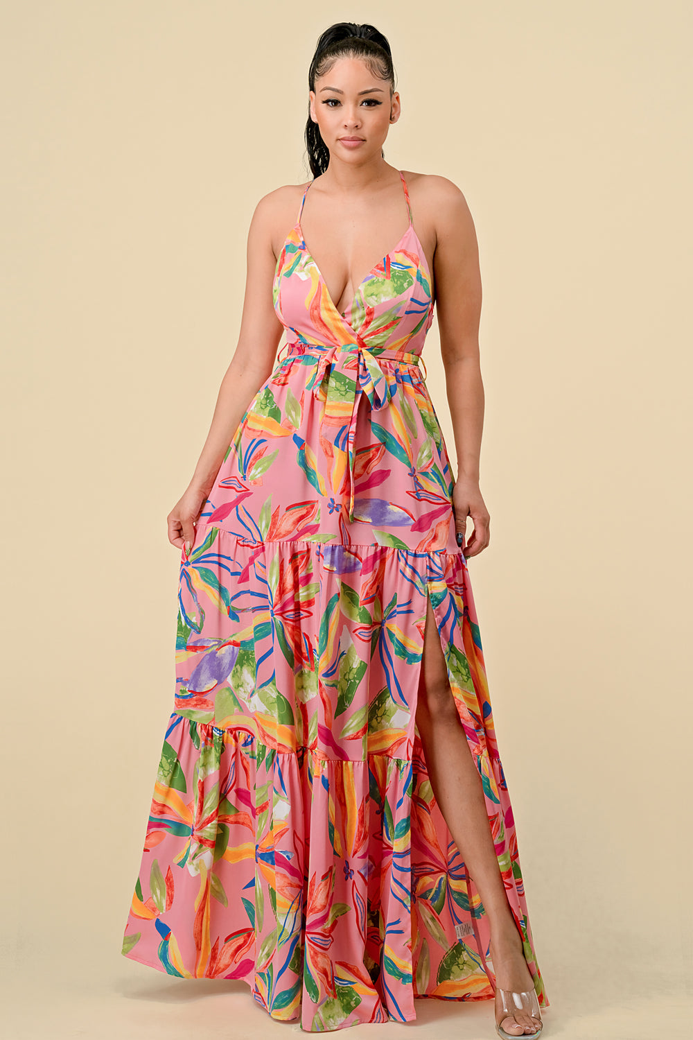 Long Floral Printed Maxi Dress