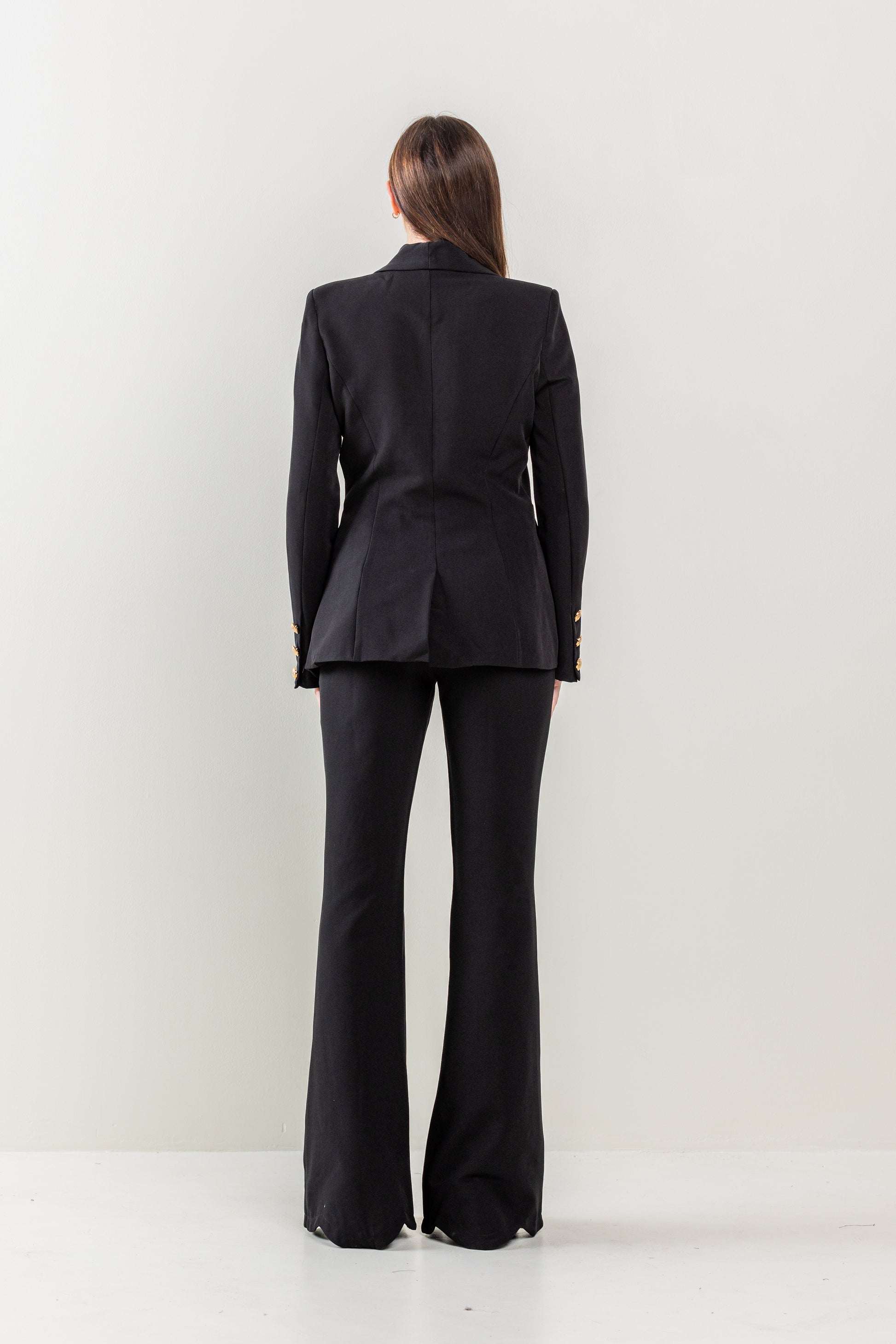 Long Sleeve Button Detail Jacket Pant Set