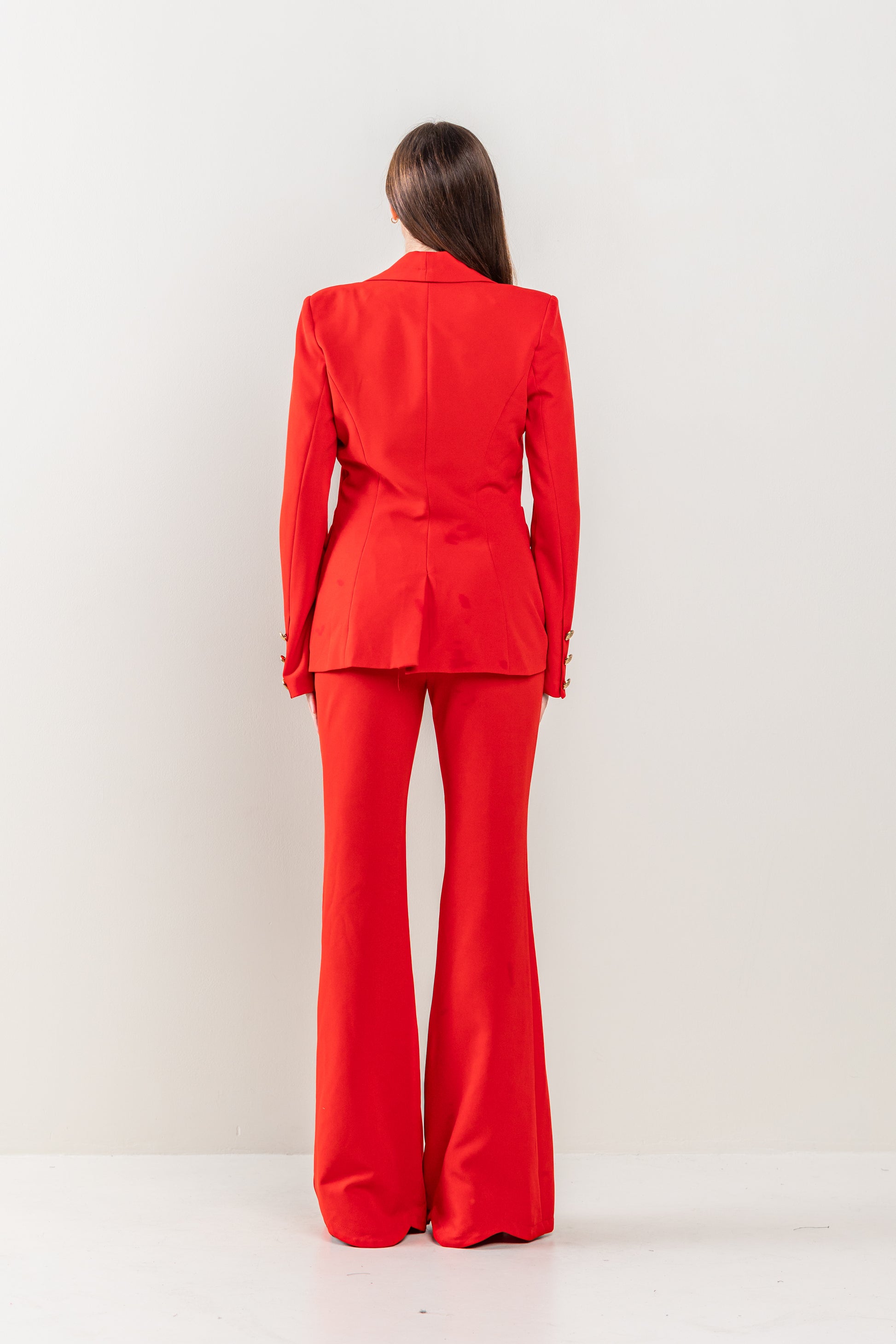 Long Sleeve Button Detail Jacket Pant Set