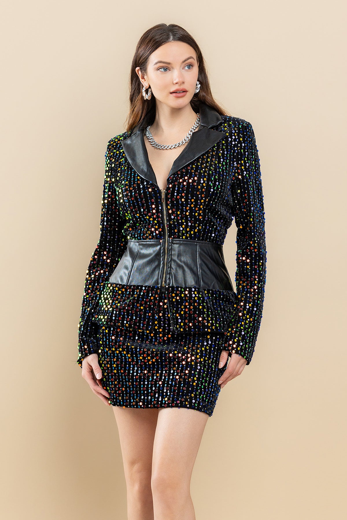 Chic Zip-Up Long Sleeve Jacket