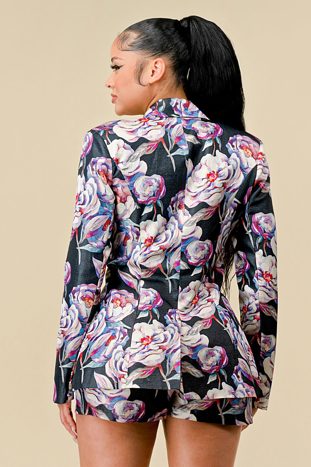 Long Sleeve Jacket Short Set