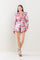 Pant Suit Long Sleeve Jacket Short Set  Pink