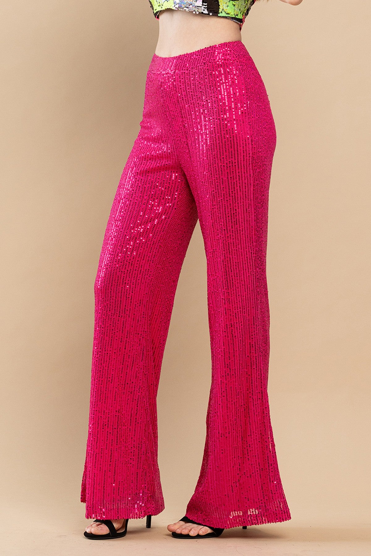 Pant Suit Sequins Jacket 3 Piece Set Pink/Pink Combo