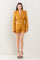 Pant Suit Quilted Jacket Short Set Mustard